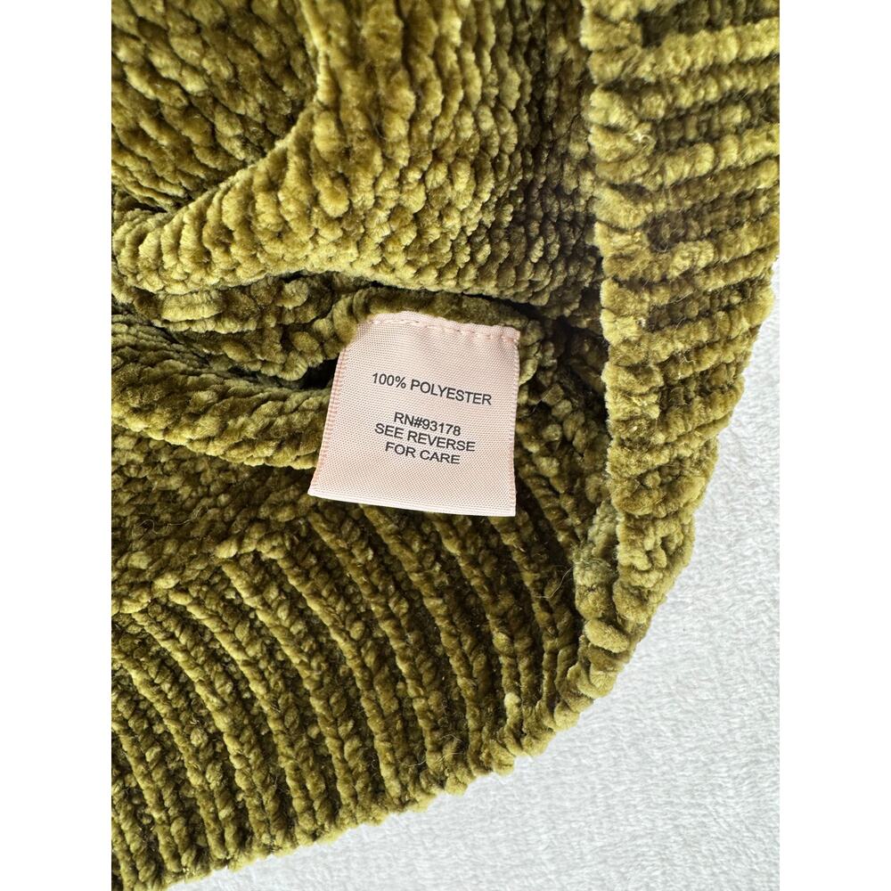 Philosophy Green Chenille Mock Neck Sweater Small Soft Cozycore Chartruse - Picture 6 of 8